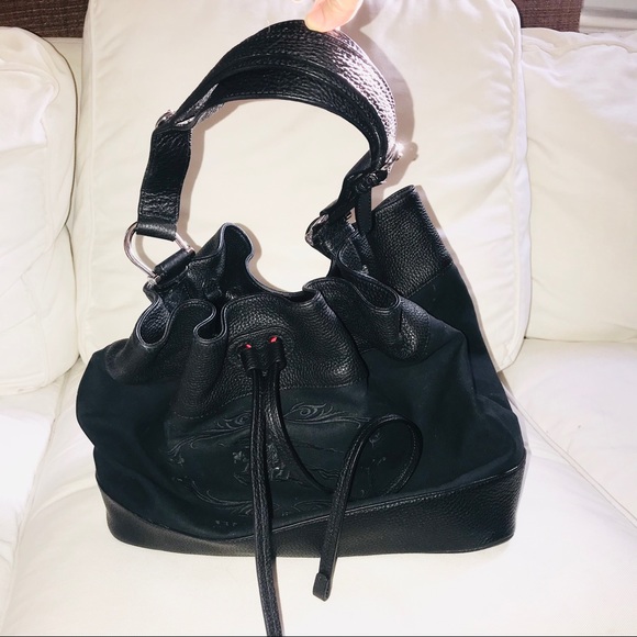 Authenticated Burberry black leather bag - Picture 1 of 11